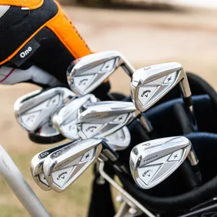 a set of golf clubs