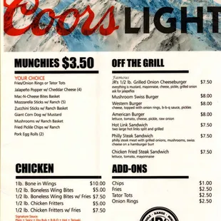 menu