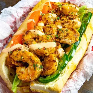 a shrimp sandwich