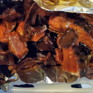 a pile of cooked meat