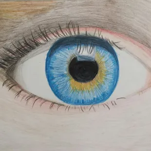 Teen's colored pencil drawing