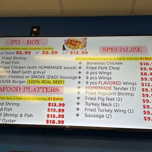 prices for the restaurant