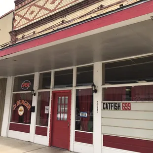 the front of the restaurant