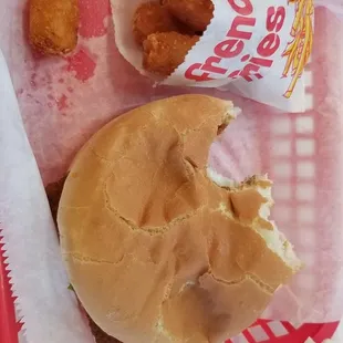 Fish Fillet Sandwich and tots! Cooked perfectly! I asked for my tots be crispy and they were as was my fillet! Perfect!