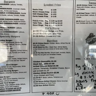 Menu as of Oct.5 , 2021.