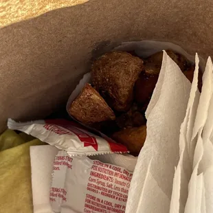 Fresh cut potato wedges