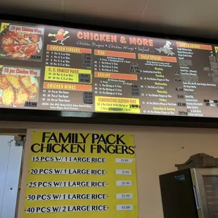 menu and prices