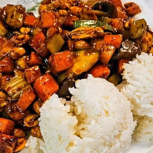 Kung Pao ! With Steamed Rice  #Chinese #food #texas