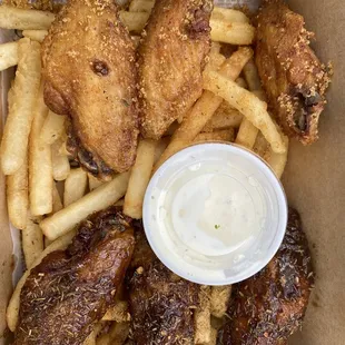 Creole rub and island jerk wings.