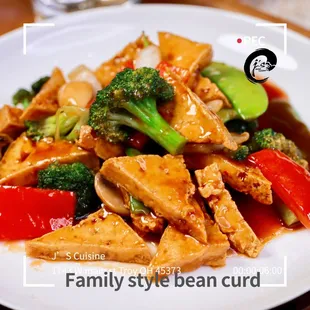 Family style bean curd