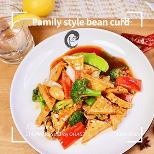 Family style bean curd