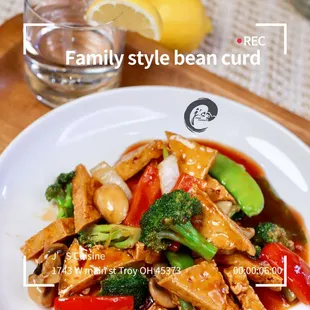 Family style bean curd