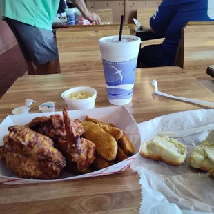 White Meat Meal, JoJo Fries, Coleslaw, Roll, and Coke Zero