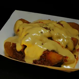 Jo Jo's with Chili and Cheese.