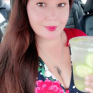 My thirst quencher: all natural cucumber water.