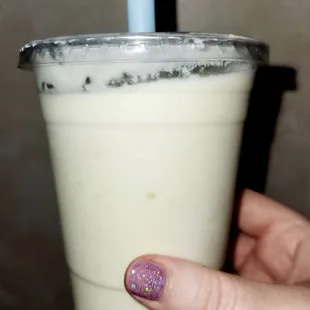 Small Avocado Shake. I believe it&apos;s a vanilla shake with an avocado blended in and no food coloring. It&apos;s very delicious; give it a try!