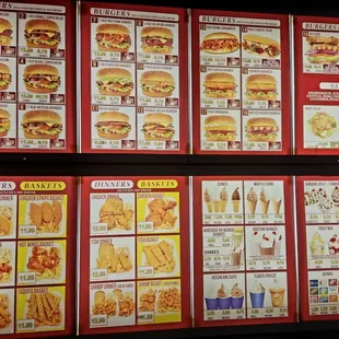 Drive thru menu with prices.
