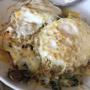 Erik's Skillet... Eggs hard. Very good!