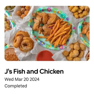 Chicken tenders and fries.