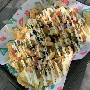 Shrimp nachos