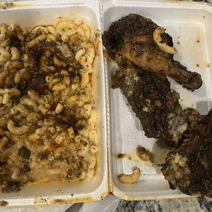 Lots of grease. And who cuts a thigh in half to call this a 3 piece meal