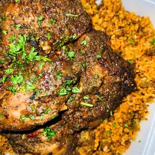 Jerk Chicken and Dirty Rice