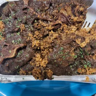 Jerk Oxtails with Dirty Rice