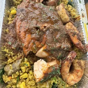 Salmon and Dirty Rice