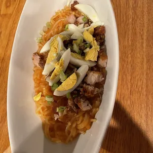 a plate of food on a table