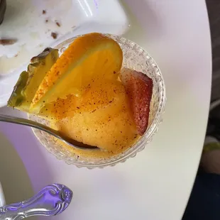 Orange sorbet dessert
