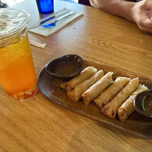 Passion fruit tea &amp; lumpias