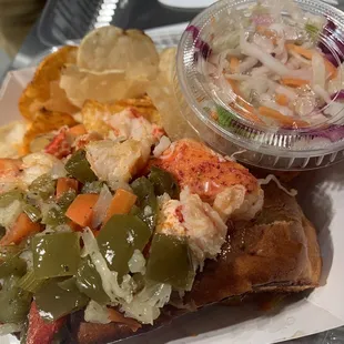 Lobster roll served "spicy"