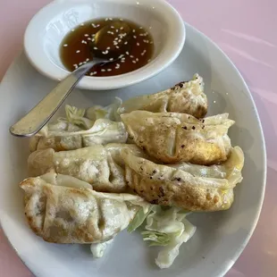 Chicken pan fried dumplings. So good!