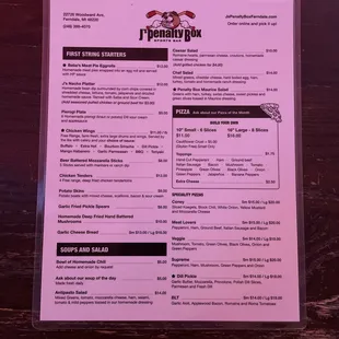 Front menu
