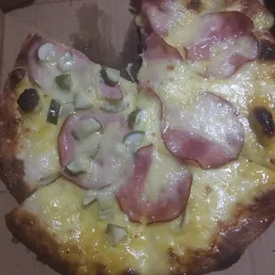 This is a Cuban Pizza!? (no pork, 1/2 pickles) YUM