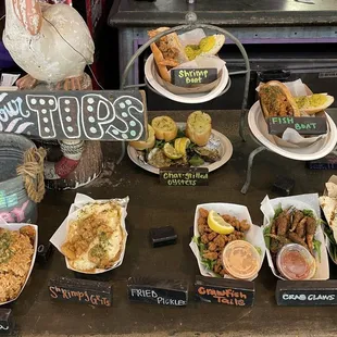 a variety of food items