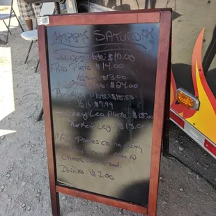 a menu written on a chalkboard