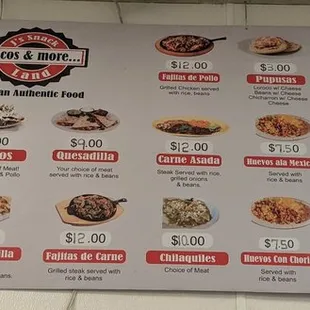 Right side of menu.