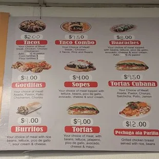 Left side of menu.