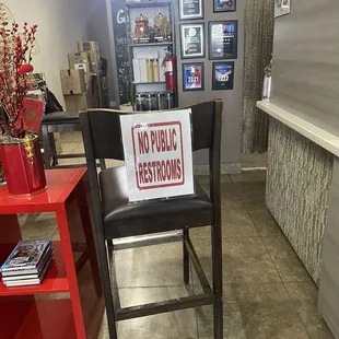 No customer restrooms