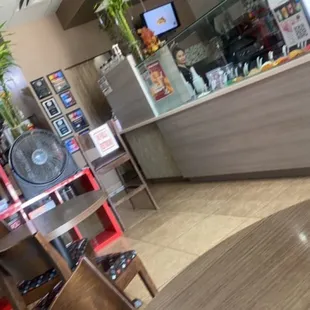 the inside of a restaurant