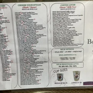 Overly extensive menu