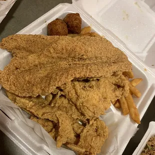 #8 fried catfish and fried shrimp
