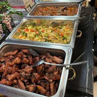 Garlic shrimp pork ribs barbeque