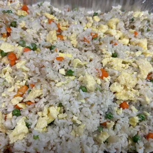 Friedrice green peas carrots eggs