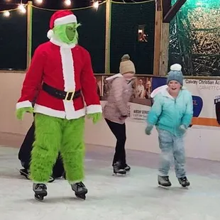 Skate with Santa and a surprise visit from the Grinch.