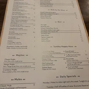 Fire menu and prices