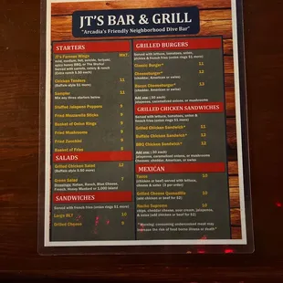 Food menu