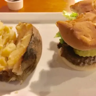 1/3 lbs. burger and baked potato  #DRY