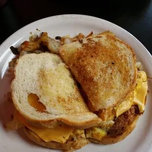 Breakfast sandwich with hot sausage
